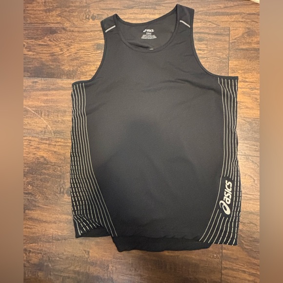 Asics Black Baseline Jersey Sleeveless Tank Top - Picture 1 of 5
